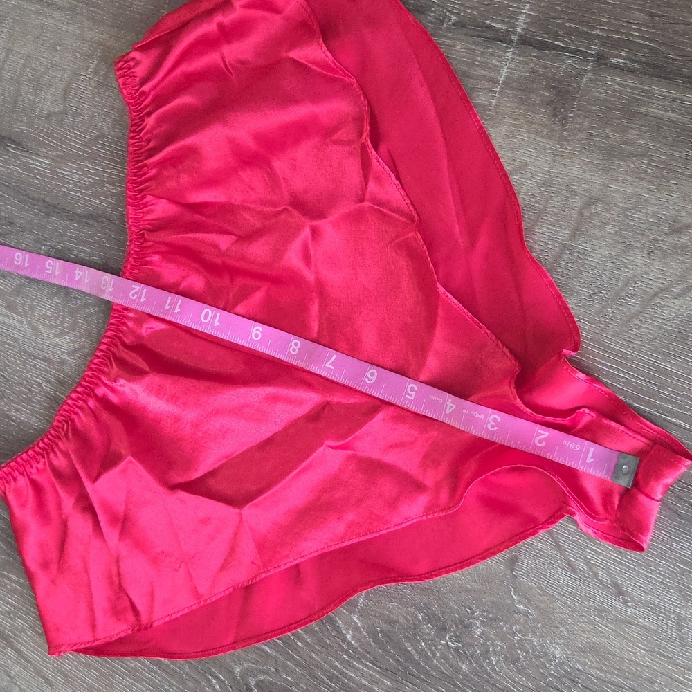 Victoria's Secret Gold Label Red Satin 2 Piece Matching Chemise Set - Picture 11 of 16